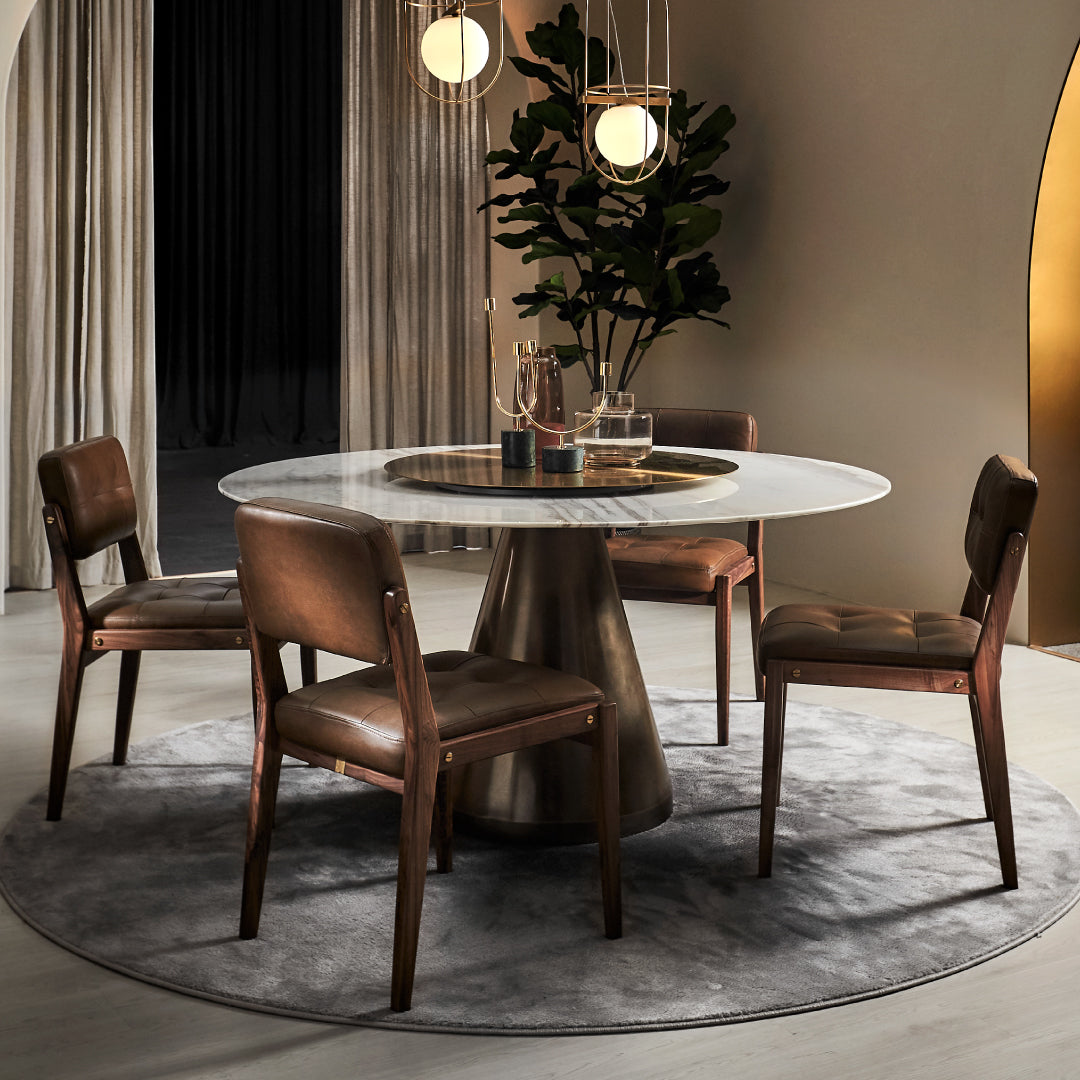 Cone Marble-Top Dining Table - Round