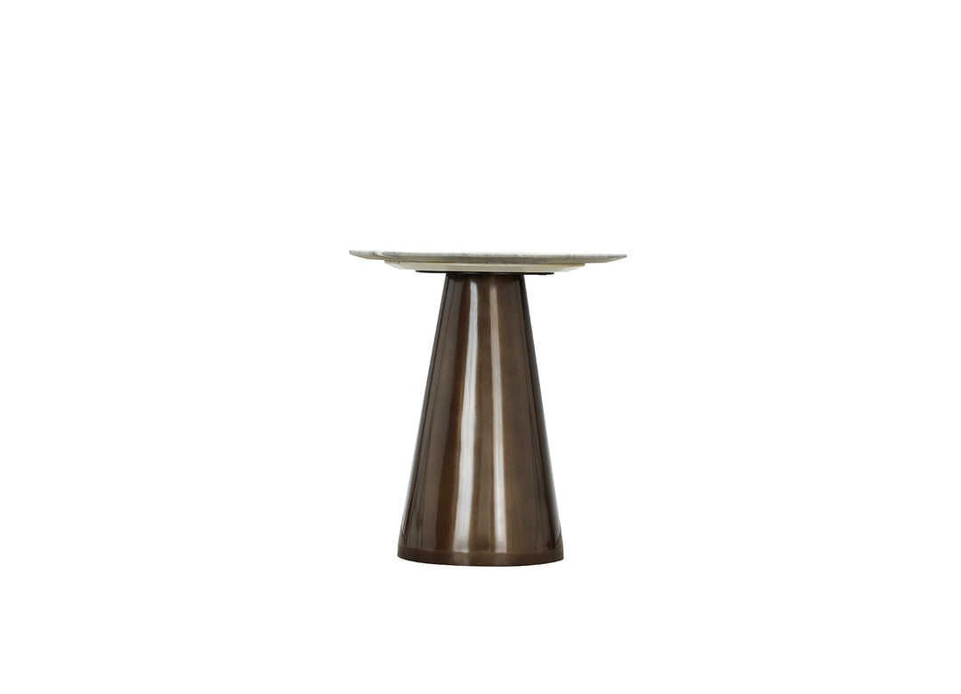 Cone End Table - Matte Grey Marble