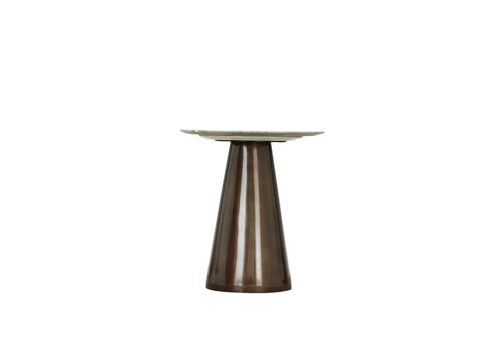 Cone End Table - Matte Grey Marble
