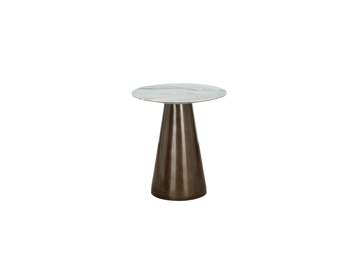 Cone End Table - Matte Grey Marble