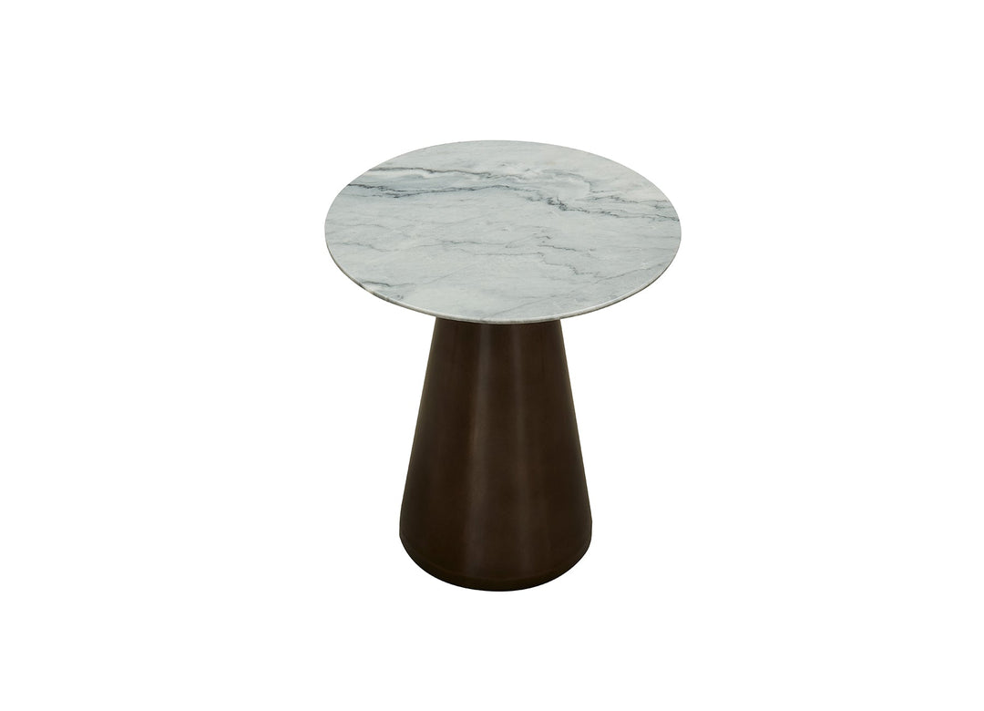 Cone End Table - Matte Grey Marble