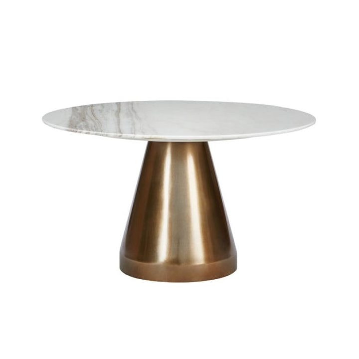 Cone Marble-Top Dining Table - Round