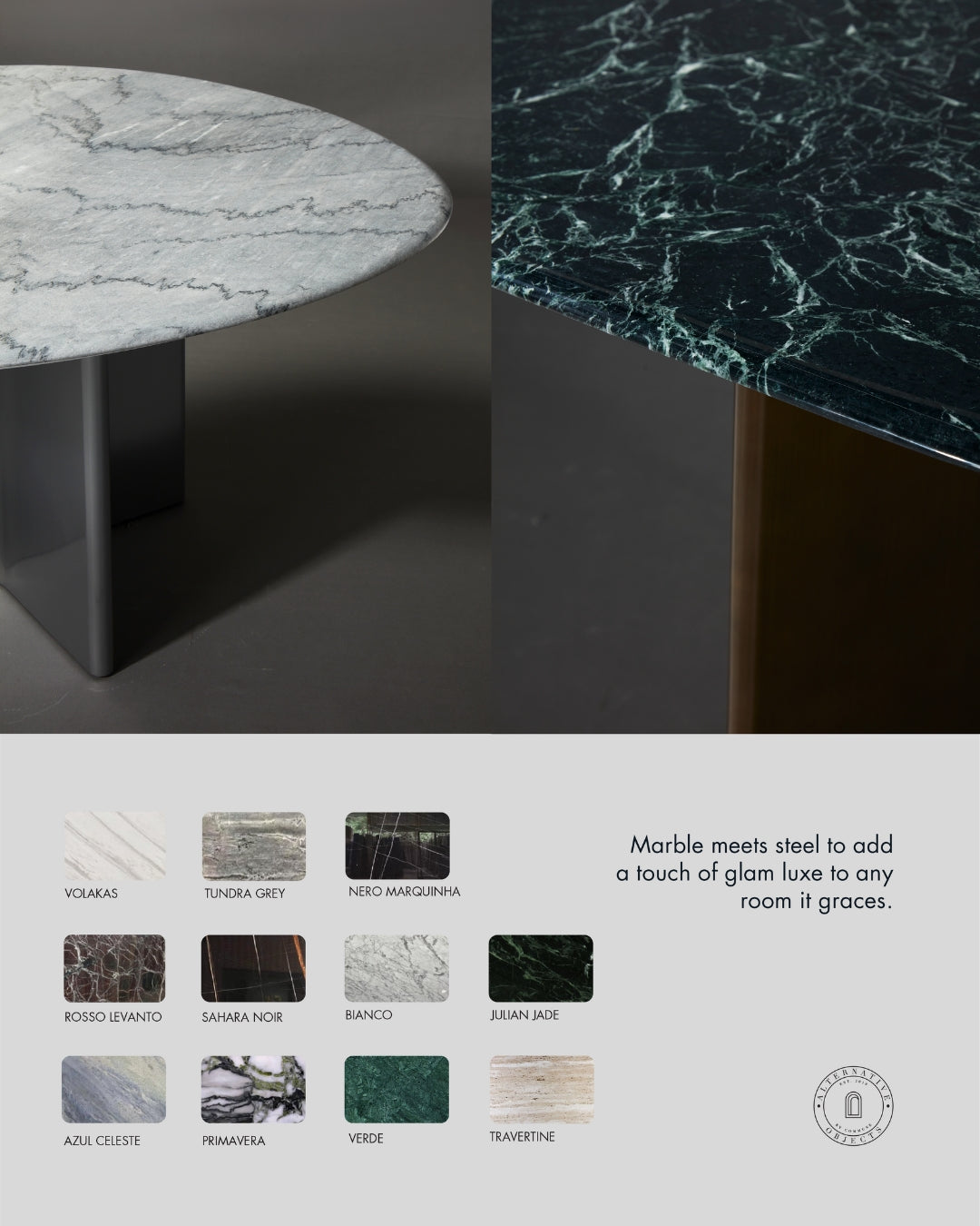 Stealth Grid Marble-Top Dining Table - Double Rectangle