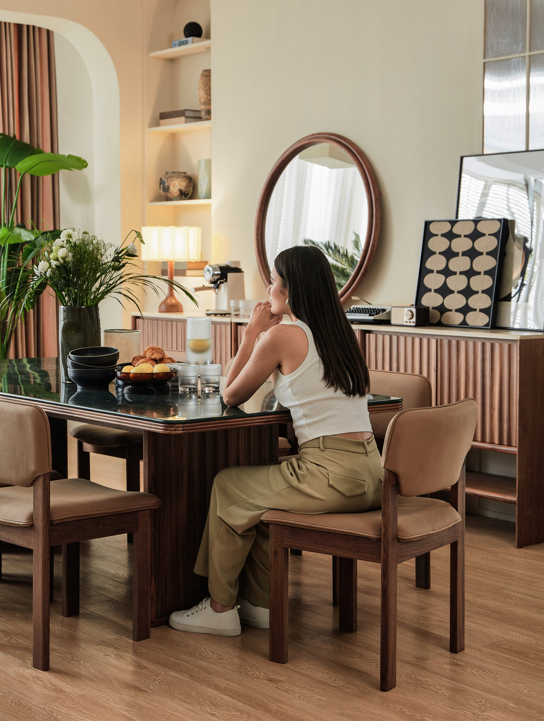 Hotel Paradiso Leather Dining Side Chair