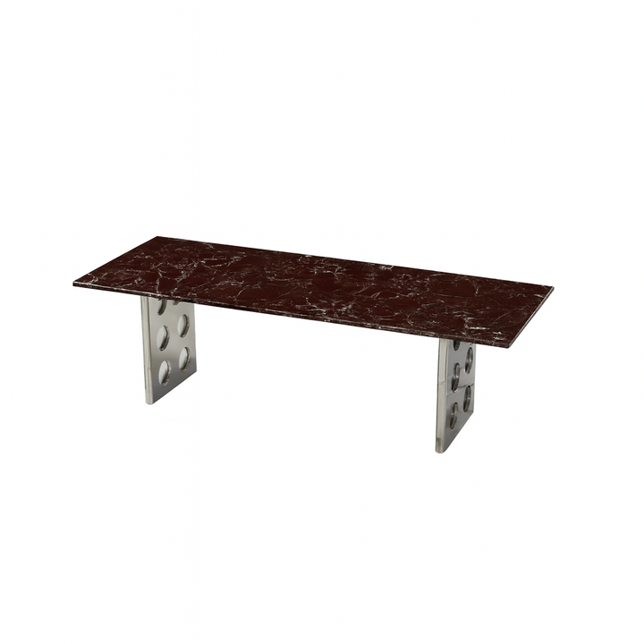 Stealth Grid Marble-Top Dining Table - Rectangle